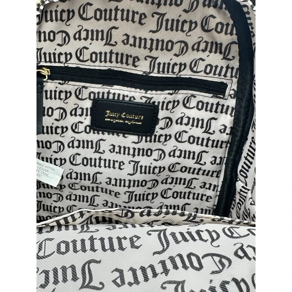 Juicy Couture Let's Get Cozy Backpack Plush Furry in Black Liquorice